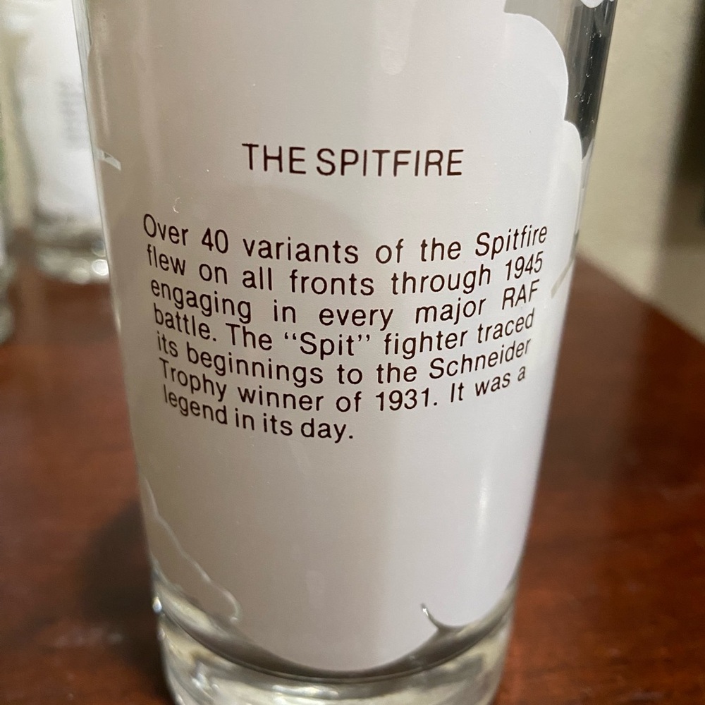 Collectable,Set of 6, Aviation Drinking Glasses, with Designs of Fighter Planes - Picture 7 of 14